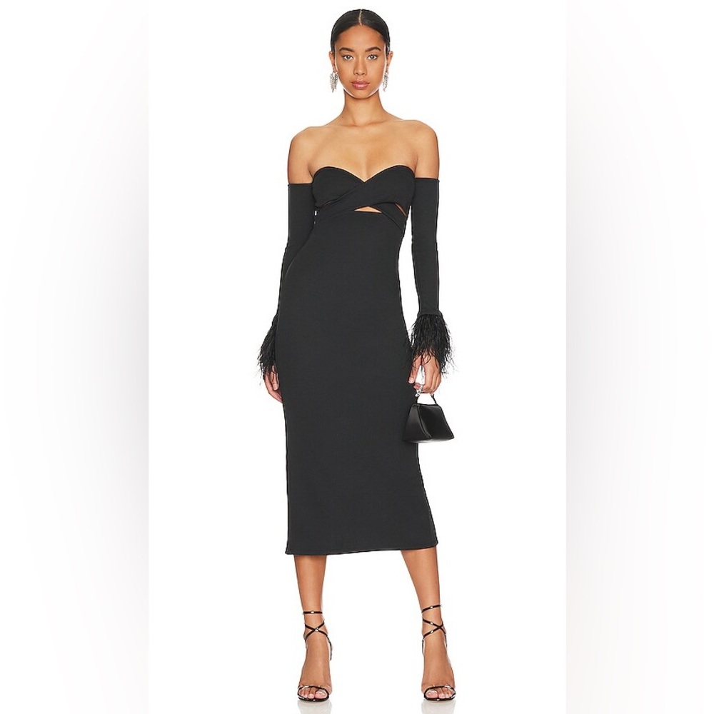 BNWT Camila Coelho Braya Midi Dress in Black (XS)